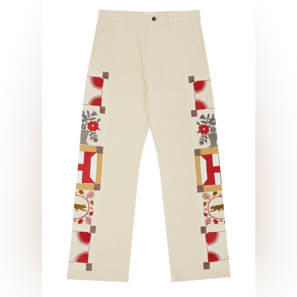 NWT Honor The Gift Spring Hawthorne Pant 'Cream' embroidered